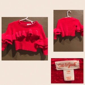 6 baby items for $15! Red ruffle sweater 12 months